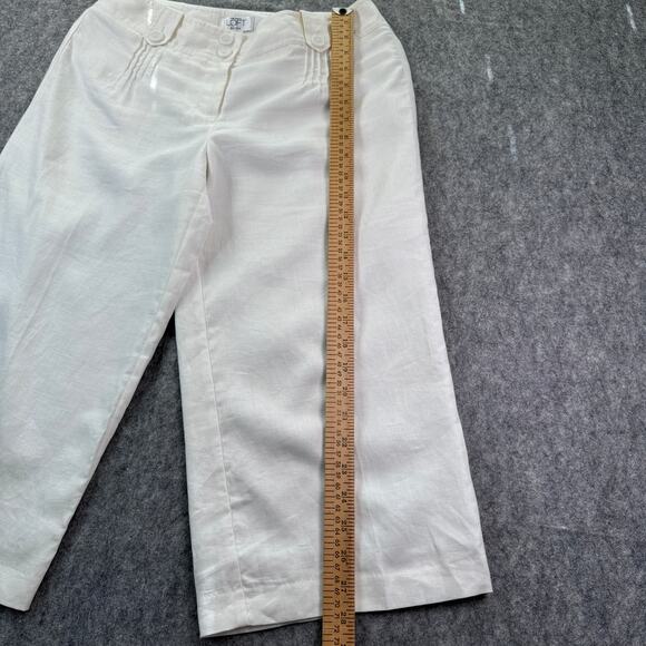 Ann Taylor‎ Loft Womens 4P White Linen Capri Lined Pant - Picture 3 of 7